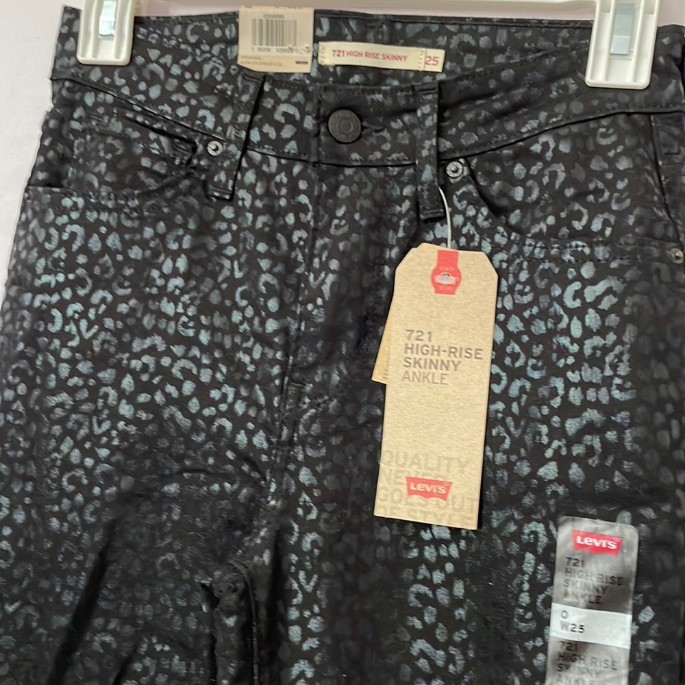 Levi’s coated leopard pants